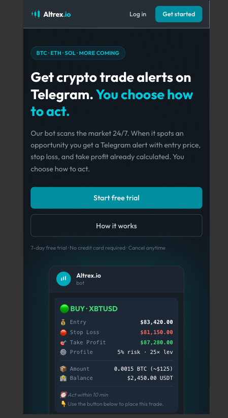 Altrex — crypto trading signals