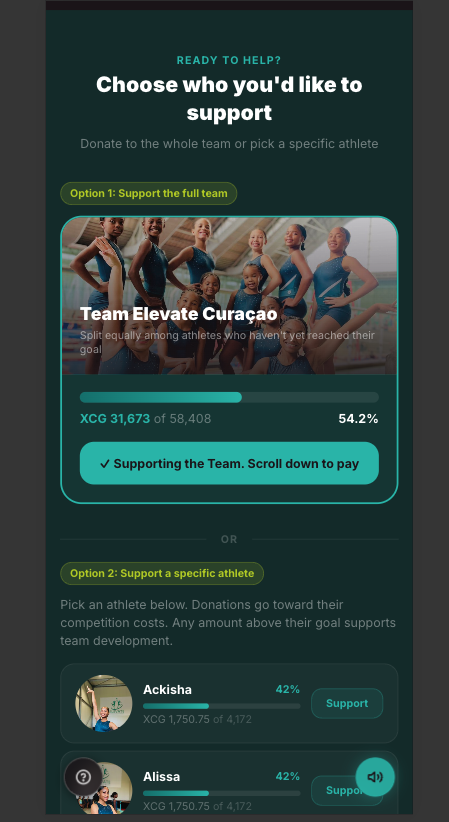 SupportElevate — athlete crowdfunding